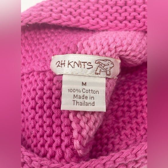 2H KNITS: Pink Knit Hat with Flower 🌸 Size: Kids Medium - Picture 3 of 5